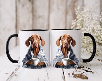 Vizsla Coffee Mug: Pajama Dog Lover Gift (11oz & 15oz)