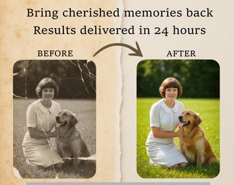 Pet Photo Restoration: Digital Repair, Colorization, Enhancement (Digital File Delivery)