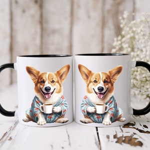 Welsh Corgi mug | 11oz & 15oz | Corgi lovers Gift | Corgi drinking coffee | Dog lovers gift | funny dog mug | Corgi dog cup | Cute Corgi mug
