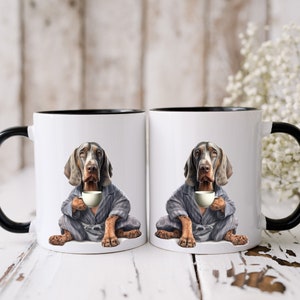 Coonhound dog mug | 11oz & 15oz | Coonhound lovers Gift | Coonhound drinking coffee | Dog lovers gift | funny mug gift | Cute Coonhound mug