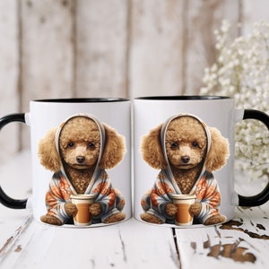 Poodle mug | 11oz & 15oz | Poodle lovers Gift | Poodle drinking coffee | Dog lovers gift | funny mug gift | Cute Poodle mug | Funny gift