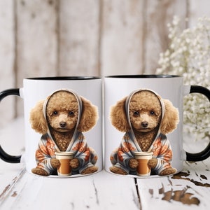 CHICKOR Poodle Tumbler - Black Poodle Travel Mugs For Dog Lovers Dog Print  Cups Dishwasher Safe Tumbler Thermos Cups For Hot And Cold Drinks Dog Print  Pattern Seamless Thermos Tumbler Tumbler Dog