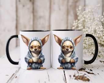 Chihuahua mug | 11oz&15oz | Chihuahua lovers Gift | Funny Chihuahua drinking coffee | Dog lovers gift | funny mug gift | Cute Chihuahua mug