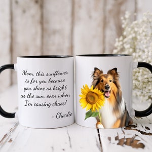 Personalized Shetland Sheepdog Mom Mug, 11oz and 15oz, Gift for Sheltie Parent, Sheltie Dog lovers gift, Custom Shetland Sheepdog Name Cup