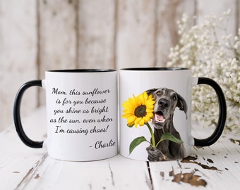 Personalized Great Dane Mom Mug, 11oz and 15oz, Gift for Great Dane Dog Parent, Great Dane lovers gift, Custom Great Dane Name Cup
