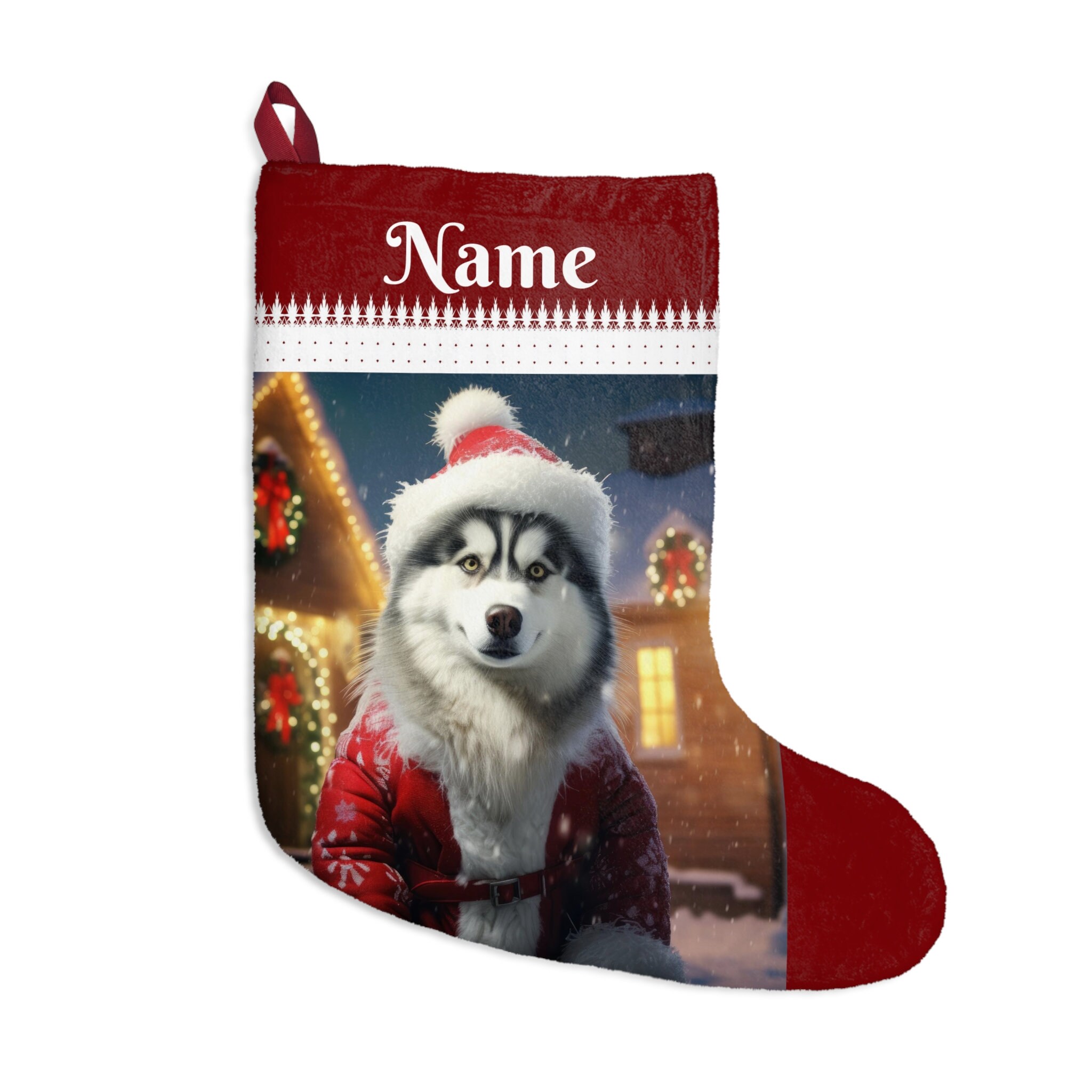 Siberian Husky Christmas Stocking. Personalized Christmas Etsy