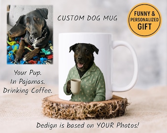 Custom Dog Mug: Pet Portrait Coffee Mug - Made in USA