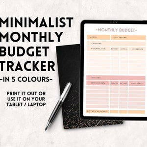 Digital/ Printable Monthly Budget Planner | Monthly Budget Expense Tracker | Digital Budget Sheet Spending Tracker Goodnotes