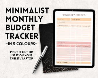 Digital/ Printable Monthly Budget Planner | Monthly Budget Expense Tracker | Digital Budget Sheet Spending Tracker Goodnotes
