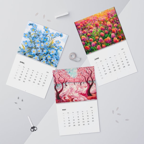 2024 Wall Calendar - Floral Intelligence: A Year in Bloom - Floral Art Calendar - Nature's Masterpiece Flower Art Calendar