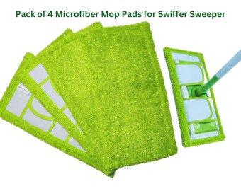 Lot de 2 | Tampons pour vadrouille Swiffer | Serviettes Swiffer réutilisables | Recharges Swiffer Sweeper | Tampon de vadrouille réutilisable en microfibre pour nettoyage humide minimaliste