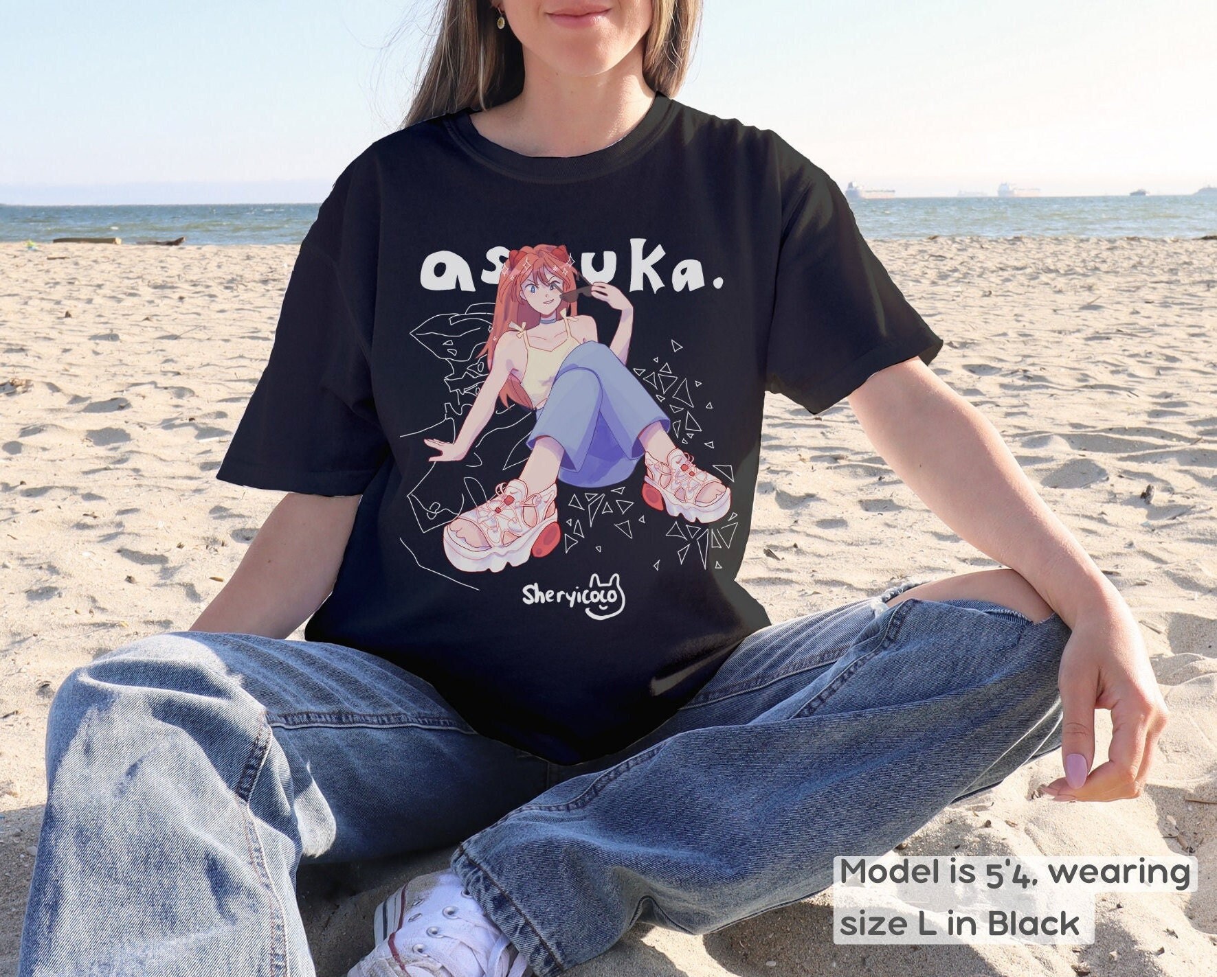 T-Shirt Asuka Evangelion Per Bambini E Ragazzi - Neon Genesis, Stampa Originale Vintage, 100% Cotone, Taglia 164