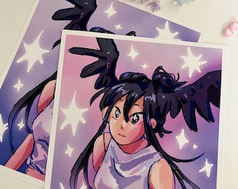 Dreamy star print | anime art print aesthetic lofi print