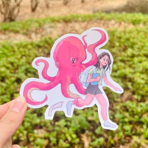 Octopus sticker | quirky sticker anime octopus cute matte sticker