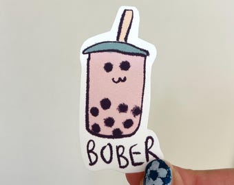 Lustiger Bubble Tea Aufkleber | "Laptop Aufkleber ""Bober""."