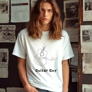 Acoustic Guitar T Shirt, Musician T Shirt, Guitar Player Gift for Men, guitar player gift for men cool guitar band shirt music lover tee