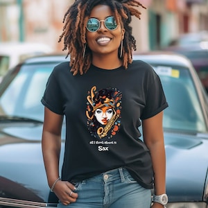 Girl Sax Player T Shirt, Girl Saxophone T Shirt Gift, Saxophone T-shirt, female Sax Tee, Girl Sax Lover Gift, Cool Sax T Shirt For Girl