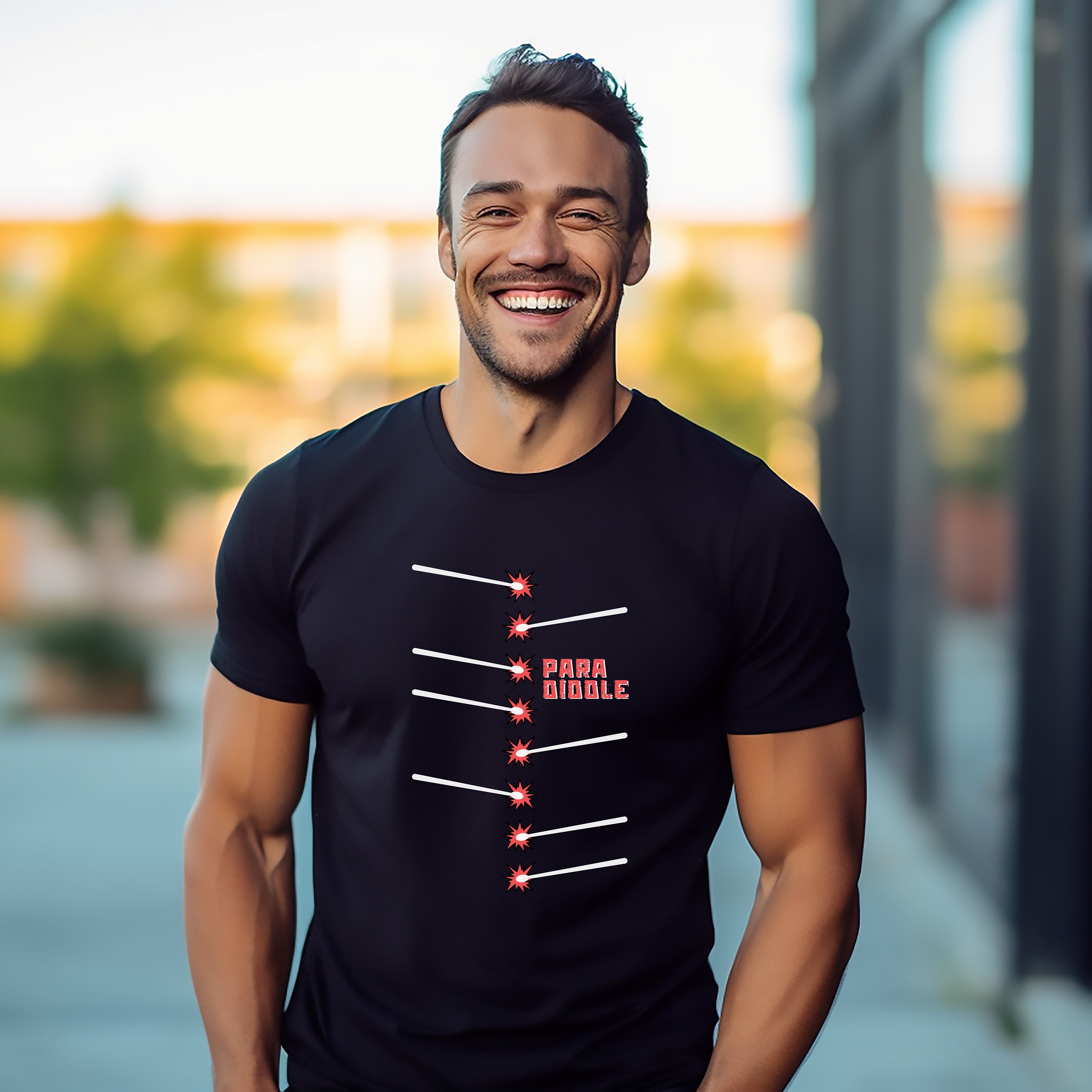 Abbigliamento Tema Musicale Maglietta Batterista - Nato Per Suonare La Batteria, Cotone, Regalo Per Musicisti Regalo Musicista - Foto 5