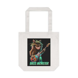 Tote Bag for Bass Player, Bass Player Tote Bag, Gift for Bassist, Tote bag for bassist, Gift for Bass guitar Teacher, Bass Monster Tote Bag