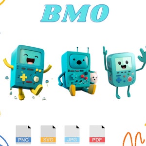 3D Clip Arts of BMO Inspired From Adventure Time, Instant Download, Png, Svg,Jpg, Pdf