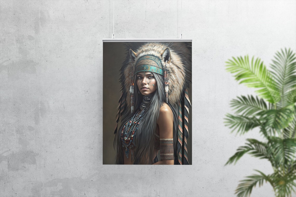 Native American Woman Wall Art High Resolution Digital - Etsy