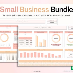 Small Business Spreadsheet Bundle, Easy Bookkeeping Sheet, Product Pricing Calculator, Budget Tracker, Profit Tracker, Income and Expense