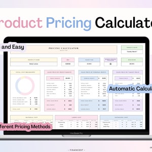 Product Pricing Calculator, Pricing Template, Business Spreadsheet, BEP Calculator, Profit Margin Calculator, Markup, Profit Margin Tracker