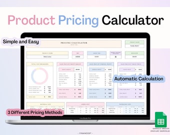 Product Pricing Calculator, Pricing Template, Business Spreadsheet, BEP Calculator, Profit Margin Calculator, Markup, Profit Margin Tracker