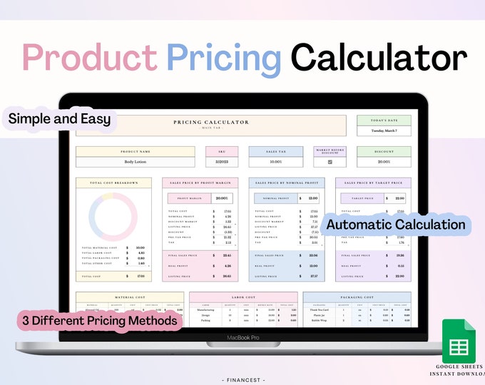 Etsy Cost/profit Calculator US Version, Etsy Fees Calculator Excel