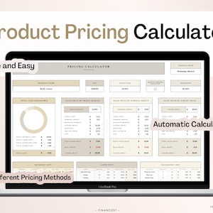 Product Pricing Calculator, Pricing Template, Business Spreadsheet, BEP Calculator, Profit Margin Calculator, Markup, Profit Margin Tracker