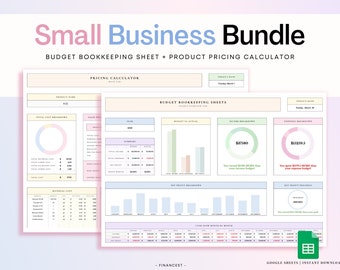 Small Business Spreadsheet Bundle, Easy Bookkeeping Sheet, Product Pricing Calculator, Budget Tracker, Profit Tracker, Income and Expense