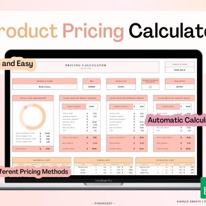 Sunshine Product Pricing Calculator, Pricing Template, Business Spreadsheet, BEP Calculator, Profit Margin Calculator, Markup, Profit Margin