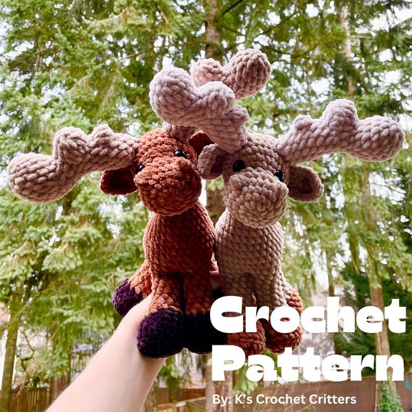 LOW-SEW crochet pattern: Murphy the Moose