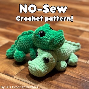 Modèle au crochet SANS COUTURE : Chompers the Crocodile/Alligator image 1