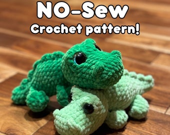 NO-SEW Crochet pattern: Chompers the Crocodile/Alligator