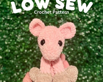 Patrón de crochet de COSTURA BAJA: Penny the Pig