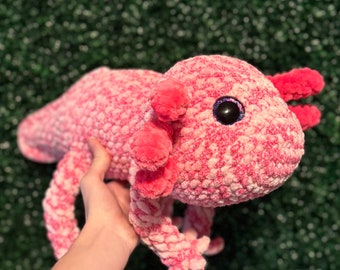 Crochet axolotl plushie