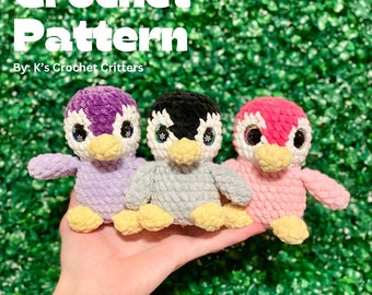 Patrón de crochet SIN COSER: Pebbles el pingüino