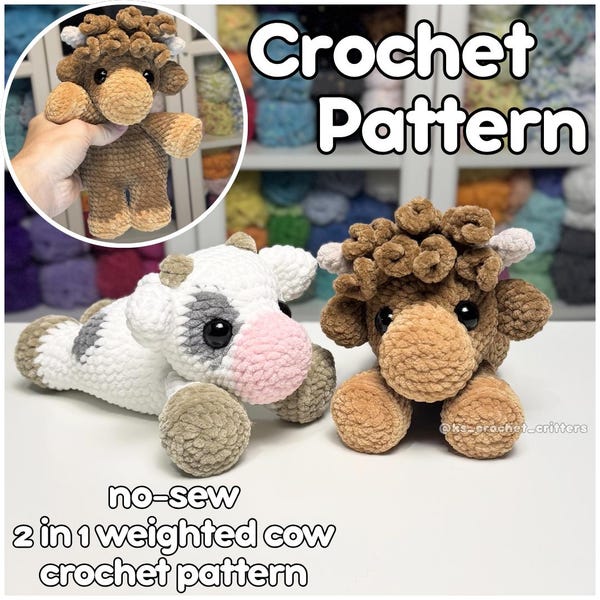 No-Sew crochet pattern: Cupcake the Cow (English)