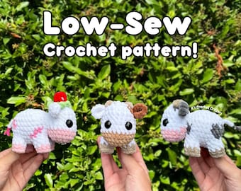 LOW-SEW Crochet Pattern: Clover the Cow (English)