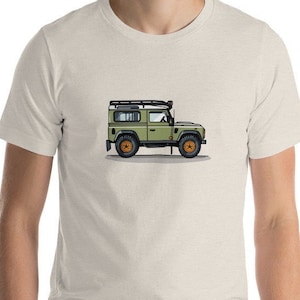Light Green LR Defender 90 Tee: Embrace Adventure & Authenticity. A Must-Have for Auto Enthusiasts