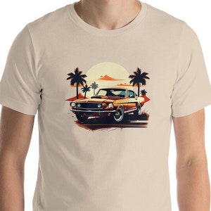 Mustang Fastback Men&#39;s Graphic Tee | Rev up in Orange & Black | Perfect for Car Enthusiasts