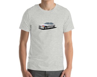T-Shirt Grunge Uomo E36 M3 Serie 3 – Bianco, Taglia XL – 100% Cotone Con Serigrafia Frontale – Vestibilità Contemporanea