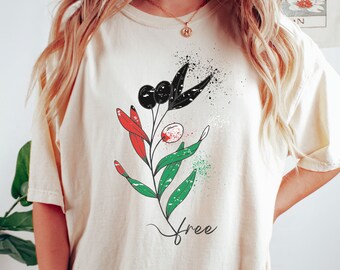 Free Palestine Shirt Comfort Colors®, Olive Palestine Flag, Palestine Solidarity, Human Rights Advocate, Social Justice, Liberation Shirt