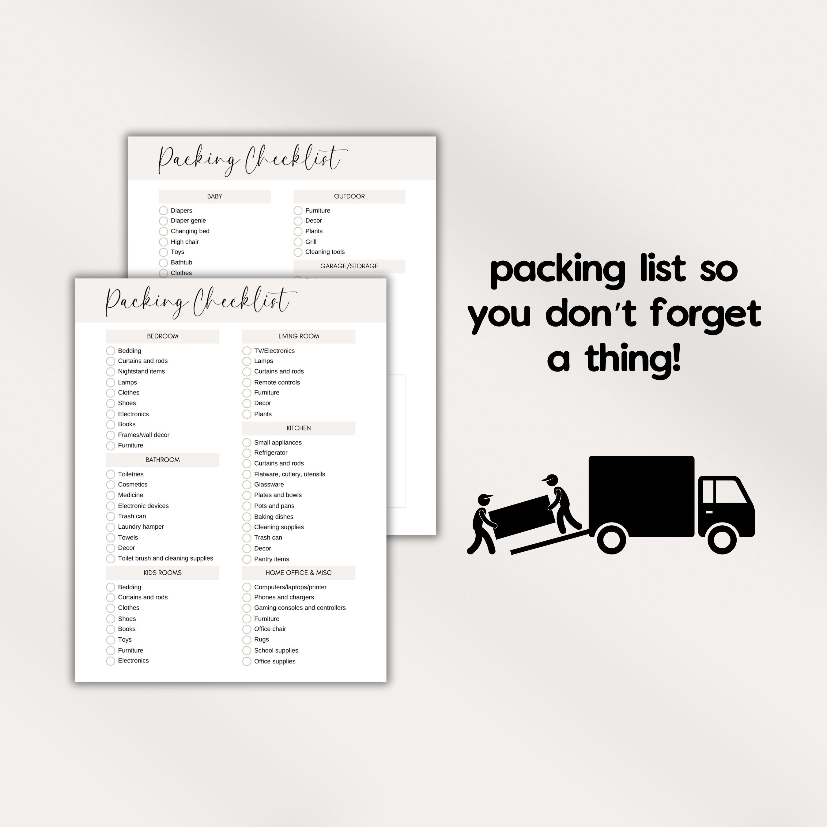 Moving Checklist Printable Moving Day Digital Checklist for Moving ...