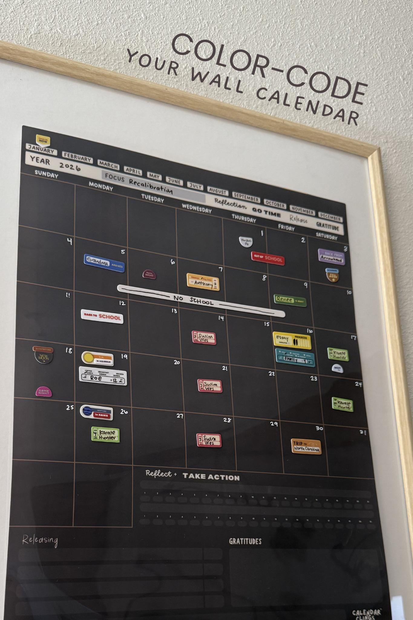Color Coded Calendar Labels | Kids Activities Calendar Stickers ...