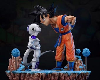 Goku vs Frieza Anime Figure, Dragon Ball Z Diorama, Namek Saga Battle Statue, DBZ Collectible, Goku Standing Over Frieza,Gift for Anime Fans