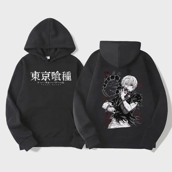 Tokyo Ghoul Kaneki Ken Hoodie | Anime Grunge Aesthetic Clothing | Japanese Manga Streetwear | Otaku Fan Gift