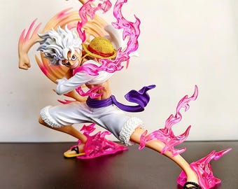 One Piece Luffy Gear 5 Anime-Figur | Sonnengöttin Nika 18 cm PVC-Statue | Joy Boy Sammlerfigur für den Schreibtisch | Actionfigur als Geschenk für Anime-Fans