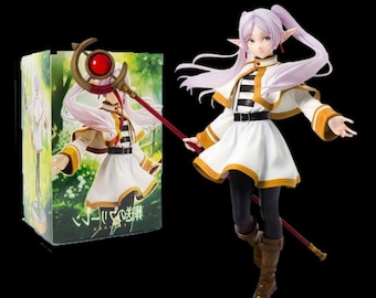 Frieren Figure Anime Statue, Frieren Beyond Journey's End Collectible, Mage with Staff & Flower Base, Manga Action Figure, Otaku Decor Gift